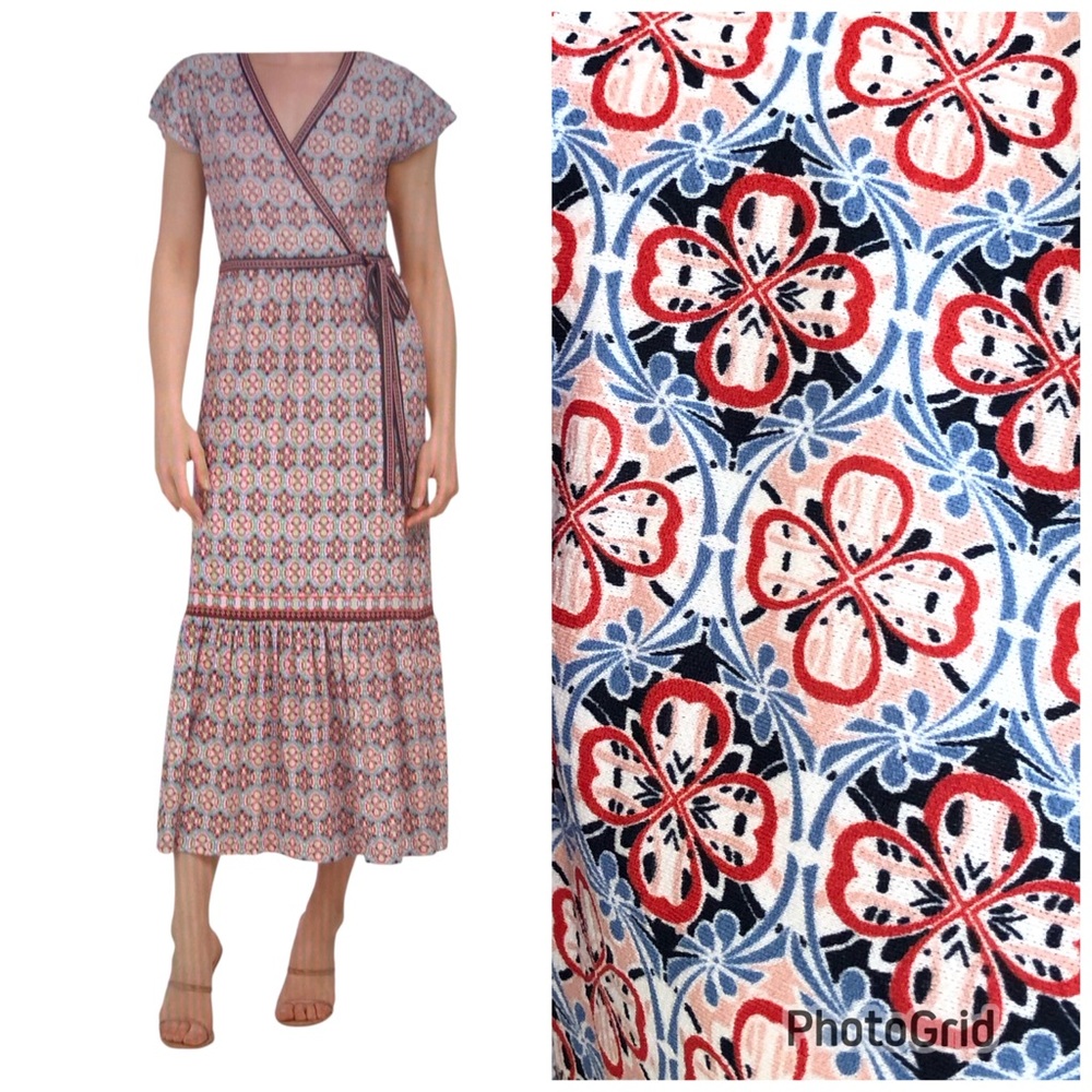 MAX STUDIO NWT Crepe Jersey Short Sleeve Midi Dress Sz Large